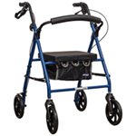 Aidapt Four Wheeled Rollator with Bag available in Red, Blue and Silver.