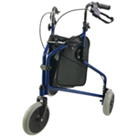 Aidapt Three Wheeled Walker with Bag in Blue