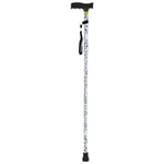 Folding Extendable plastic handled patterned walking stick