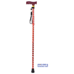 Extendable Plastic Handled Walking Stick with Engraved Pattern
