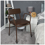 Aidapt Free Standing Height Adjustable Stacking Commode Chair with Padded Back and Over Seat. Ready Assembled