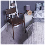 Height Adjustable Commode Chair with Detachable Arms