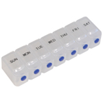 Deluxe Weekday Pill Dispenser with Push Button Release