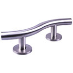 Luxury Curved Stainless Steel Grab Bar in a Brushed Finish
