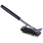 Long Handled BBQ Cleaning Brush with Stainless Steel Scraper -Effective BBQ Cleaning without the Burn Risk