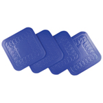 Tenura Anti Slip Silicone Rubber Square Coaster (Pack of 4)